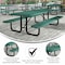 Flash Furniture Mantilla Rectangle Picnic Table, Green, Expanded Metal Mesh Top, Black Frame, 8 ft L SLF-EML-96-GN-GG - alternate 10